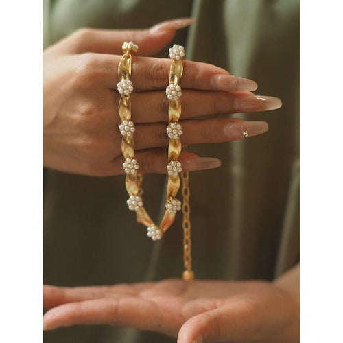 Vintage Trifari-geïnspireerde parel- en lintchoker