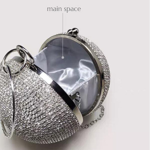 Luxe Ball Clutch-Bling Bling Diamonds-Goud en Zilver