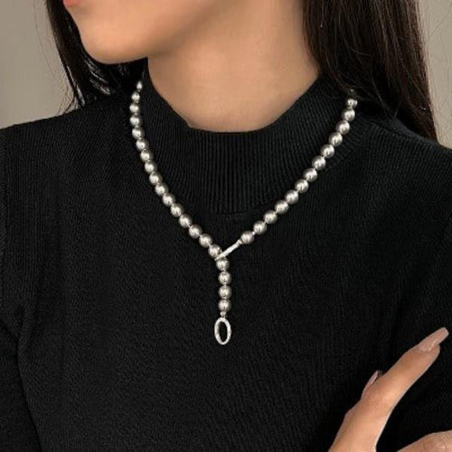 Tijdloze grijze parel kralen ketting