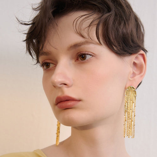 Drop oorbellen Moderne Vintage sprankelende kwastjes
