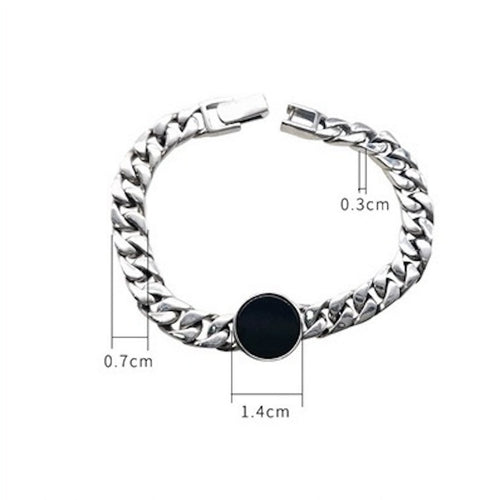 Zilveren armband met onyx kristallen