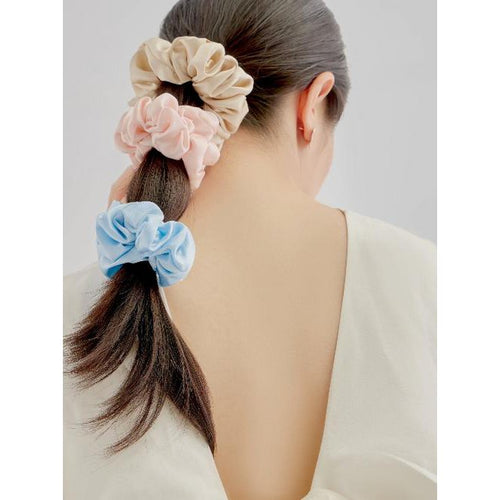 Luxe 100% zijden haarscrunchie - 6 cm breed