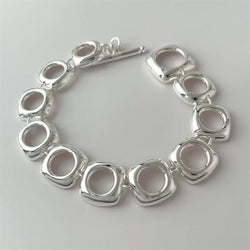 Armband met vierkante schakels en OT-gesp, stevig en stijlvol voor een opvallend fashion statement