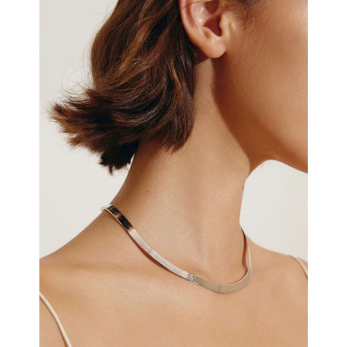 Visgraatketting in goudvermeil en sterling zilver, verstelbare lengte, hypoallergene en geschikt voor een tijdloze look