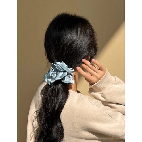 Chique 100% zijden rokontwerp haarscrunchie - dubbellaags - 19 mm - Brandslux.eu