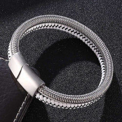 Hippe Armband met Elegant Wit Leren Accent