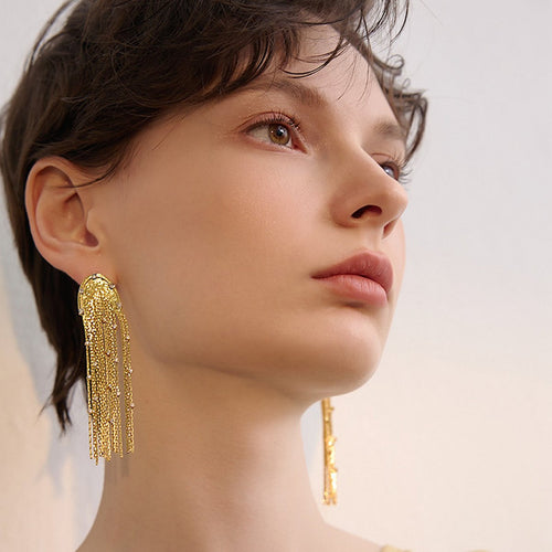 Drop oorbellen Moderne Vintage sprankelende kwastjes