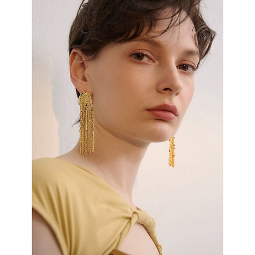 Drop oorbellen Moderne Vintage sprankelende kwastjes
