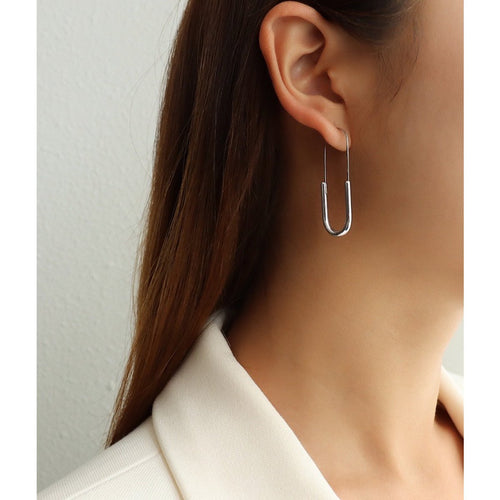Minimalistisch ontwerp paperclip slanke oorringen - goud en zilver