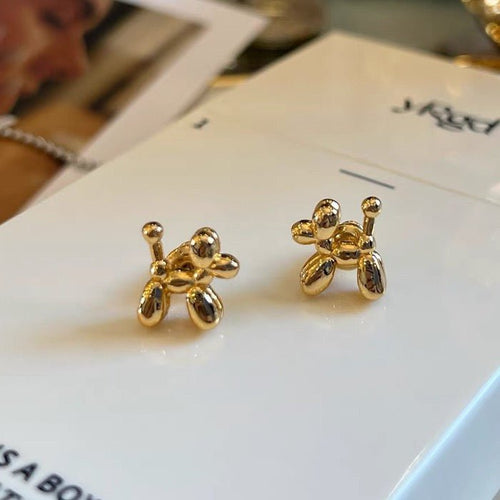 Schattige ballonhond kleine oorstekers-goud en zilver