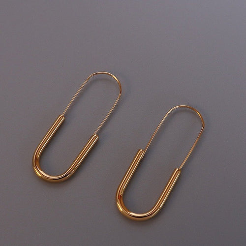 Minimalistisch ontwerp paperclip slanke oorringen - goud en zilver
