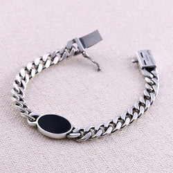 Zilveren armband met onyx kristallen