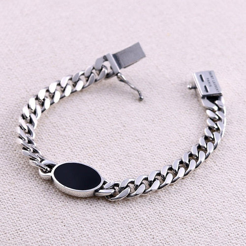 Zilveren armband met onyx kristallen