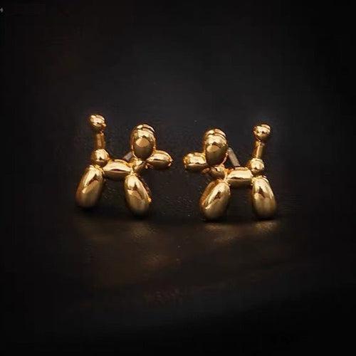 Schattige ballonhond kleine oorstekers-goud en zilver