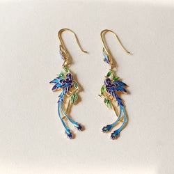 Chinese koninklijke oorbellen - Cloisonné - Phoenix n Flower - Brandslux.eu