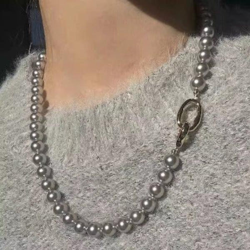 Tijdloze grijze parel kralen ketting