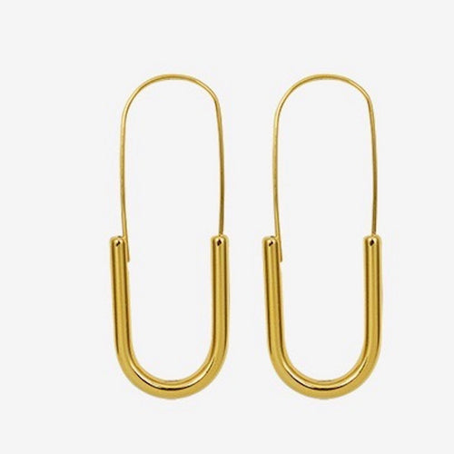 Minimalistisch ontwerp paperclip slanke oorringen - goud en zilver