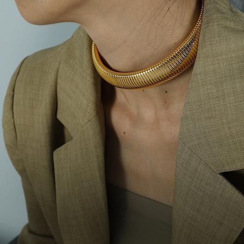 Gouden stretch choker met verstelbare lengte