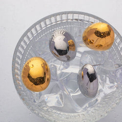 Minimalistische ovale eierschaal oorknopjes-goud en zilver