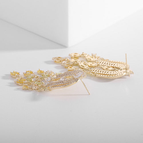 Royal French Arc Sparkling Oorbellen met Emerald-Cut Gems-3 kleuren