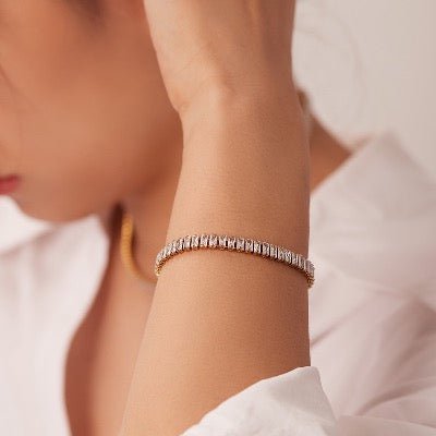 Chique sprankelende stapelarmbandenset - Modern Vintage