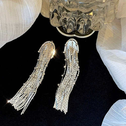 Drop oorbellen Moderne Vintage sprankelende kwastjes