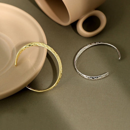 Unieke Möbius armband met ruitpatroon, verguld met 18-karaats goud, duurzame sterling zilveren basis