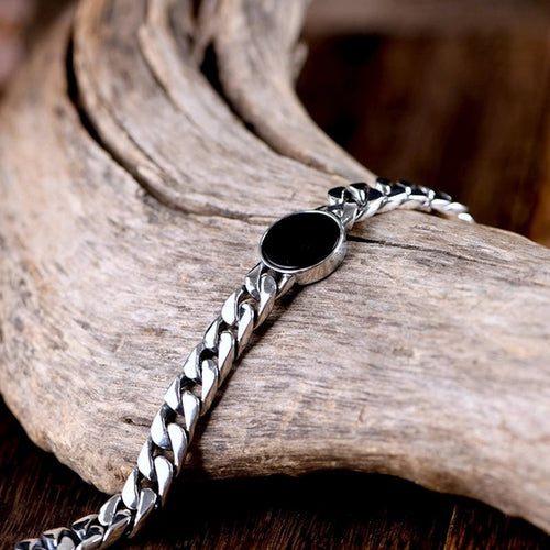 Zilveren armband met onyx kristallen