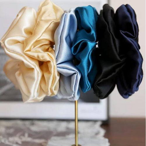 Luxe 100% zijden haarscrunchie - 6 cm breed