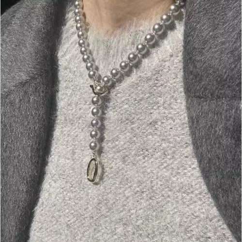 Tijdloze grijze parel kralen ketting