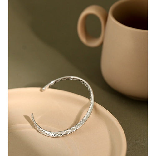 Elegante unisex armband van sterling zilver met ruitpatroon, 18-karaats vergulding voor luxe uitstraling