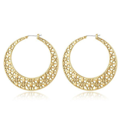 Ruime, gepolijste messing oorbellen met vintage charme