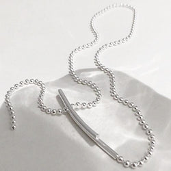 925 Sterling Zilver Bolletjesketting Dames Halssieraad Verstelbare Lengte Hypoallergeen