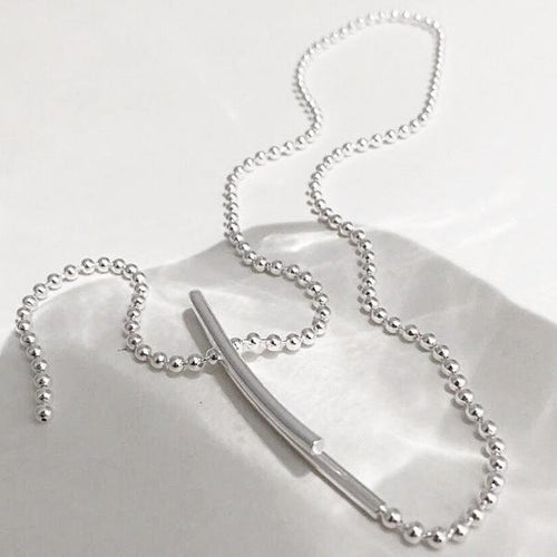 925 Sterling Zilver Bolletjesketting Dames Halssieraad Verstelbare Lengte Hypoallergeen