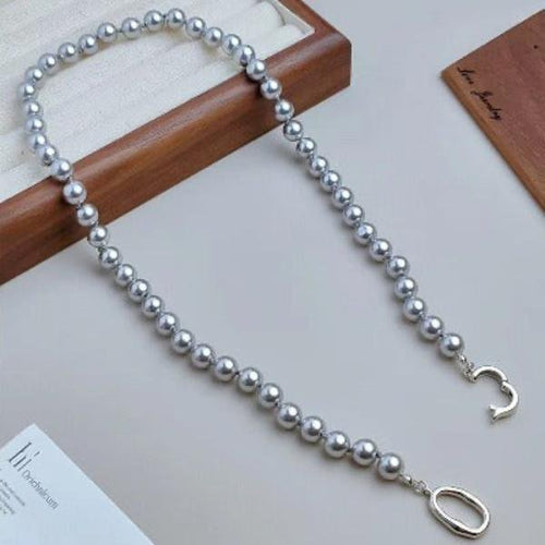 Tijdloze grijze parel kralen ketting