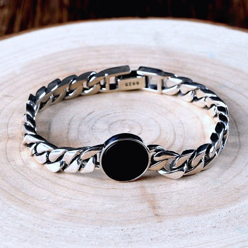 Zilveren armband met onyx kristallen